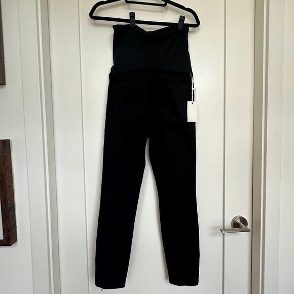 NWT Good American Womens Black Good Legs Maternity Crop Skinny Jeans Size 0/25 - Picture 6 of 14